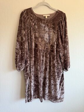 Dusty Rose Crushed Velvet Dress